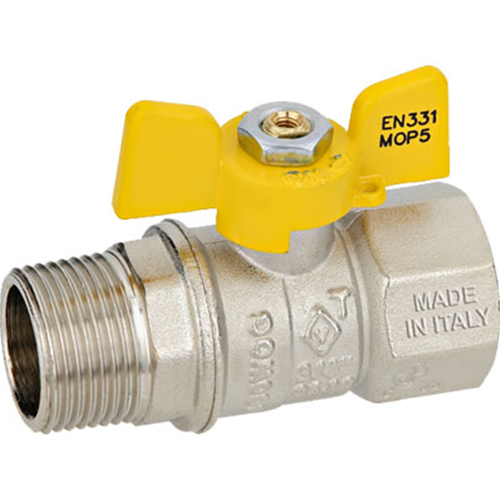 VALVOLA SFERA GAS M/F FARFALLA ALLUMINIO 1/2 MOP5