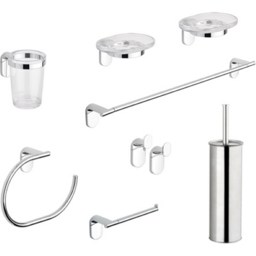 SET ACCESSORI BAGNO 8 PEZZI SERIE ZERO METAFORM Cromo