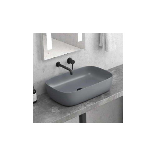 LAVABO DA APPOGGIO GRIGIO OPACO MILOS 600X390X145MM
