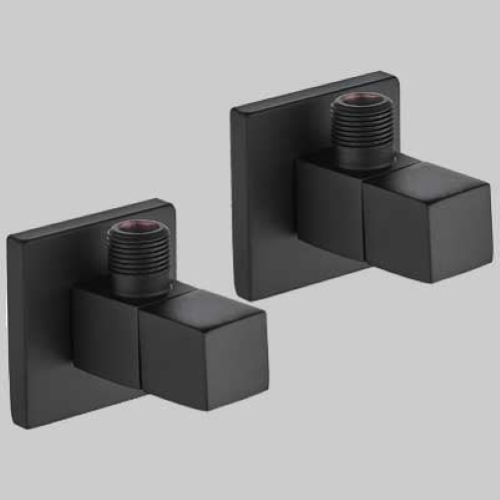 Coppia Rubinetti Sottolavabo Quadro Nero – 1/2" x 3/8" – Made in Italy