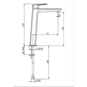 Rubinetto Lavabo Alto Nero – Monocomando Paini Nove Senza Scarico