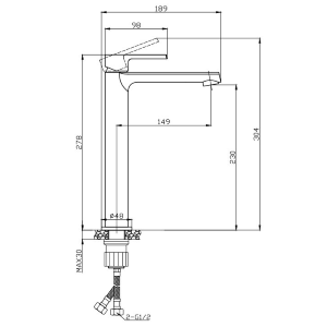 Miscelatore Lavabo Alto TATI 28815 - KARAG