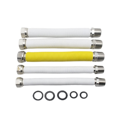 Kit Flex Rivestiti per Allacciamento Caldaie – 3/4" MF 200-400 mm – Made in Italy