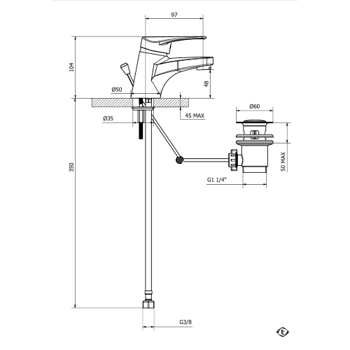 Miscelatore Lavabo T-One Cromo – Teorema