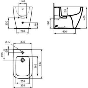 BIDET I.LIFE B FILO PARETE MONOFORO – Ideal Standard
