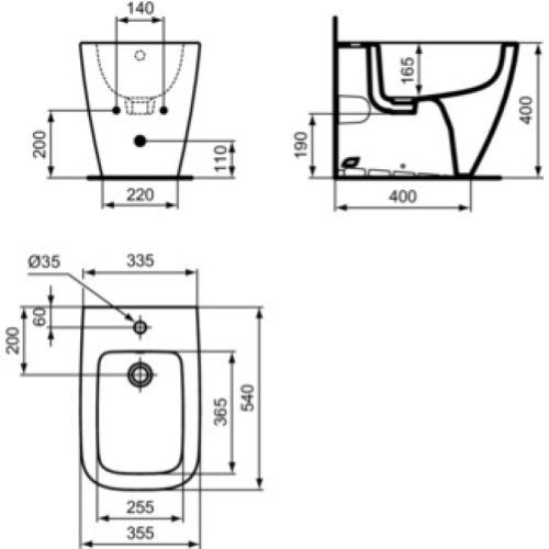 BIDET I.LIFE B FILO PARETE MONOFORO – Ideal Standard