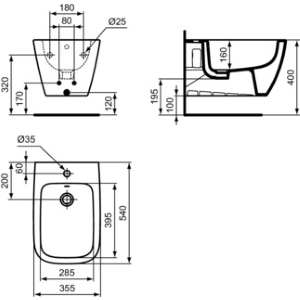BIDET I.LIFE B SOSPESO MONOFORO – Ideal Standard
