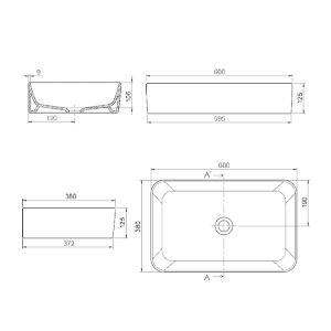 Lavabo da Appoggio Rettangolare ONE SFR 60x38 cm