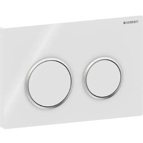 Placca di Comando Omega 20 Doppio Tasto – Bianco/Bianco Opaco – Geberit