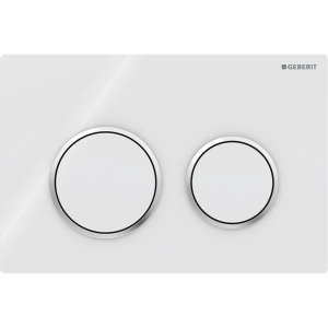 Placca di Comando Omega 20 Doppio Tasto – Bianco/Bianco Opaco – Geberit