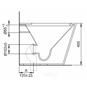 VASO FILO MURO Q8 SCARICO UNIVERSALE – Bianco