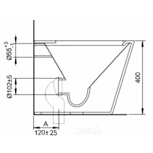VASO FILO MURO Q8 SCARICO UNIVERSALE – Bianco