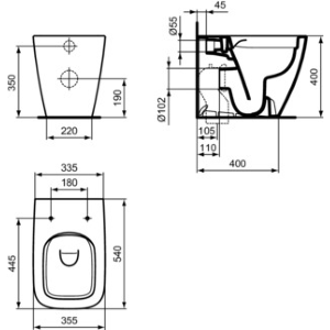 VASO I.LIFE B FILO PARETE SCARICO UNIVERSALE – Ideal Standard