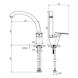 MISCELATORE LAVELLO T-ONE CANNA FUSA – Teorema