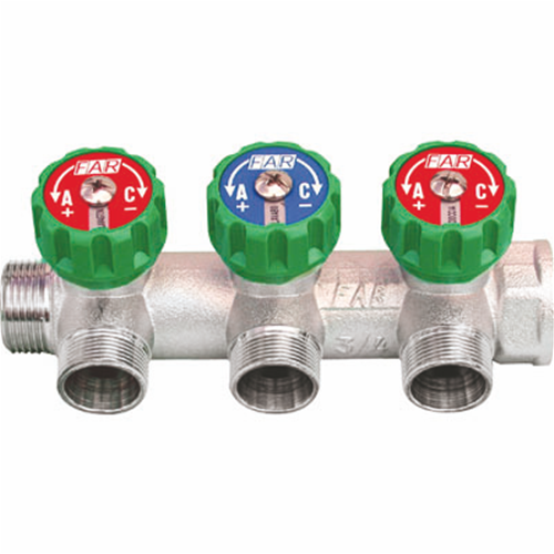 Collettore Multi FAR 3/4 con Rubinetti 3 Vie – Interasse 45