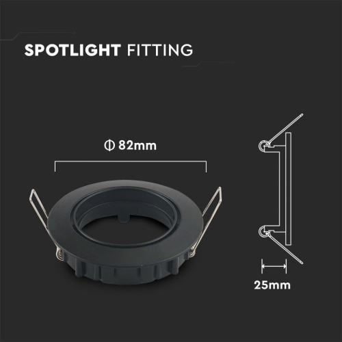 GU10 FARETTO INCASSO NERO V-TAC – VT-779-BL (SKU 8955)