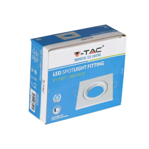 PORTAFARETTO LED DA INCASSO QUADRATO GU10 COLORE BIANCO – V-TAC VT-7227SQ-WH (SKU 3472)