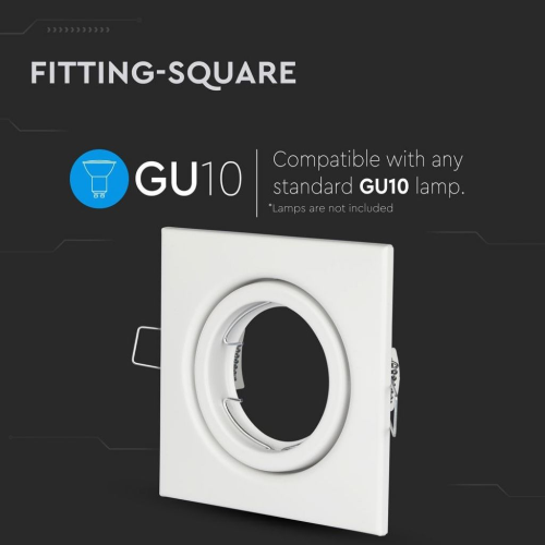 PORTAFARETTO LED DA INCASSO QUADRATO GU10 COLORE BIANCO – V-TAC VT-7227SQ-WH (SKU 3472)