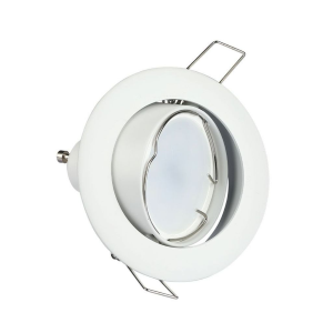 PORTAFARETTO LED DA INCASSO ROTONDO GU10/GU5.3 (MR16) COLORE BIANCO ORIENTABILE – V-TAC