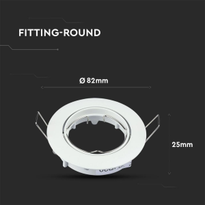 PORTAFARETTO LED DA INCASSO ROTONDO GU10/GU5.3 (MR16) COLORE BIANCO ORIENTABILE – V-TAC