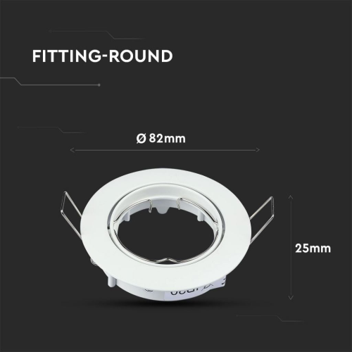 PORTAFARETTO LED DA INCASSO ROTONDO GU10/GU5.3 (MR16) COLORE BIANCO ORIENTABILE – V-TAC