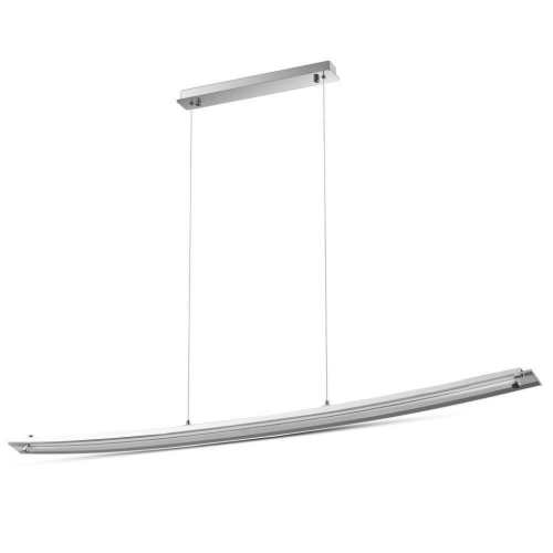 LAMPADARIO LED A SOSPENSIONE CURVO 18W IN METALLO CROMATO CON COPERTURA IN VETRO 4000K – V-TAC VT-7020