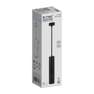LAMPADA A SOSPENSIONE 1×GU10 NERO D:60×300 mm – V-TAC VT-976