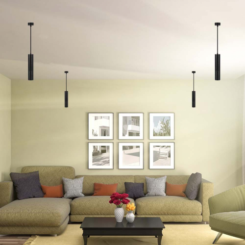 LAMPADA A SOSPENSIONE 1×GU10 NERO D:60×300 mm – V-TAC VT-976