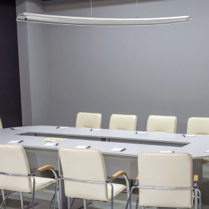 LAMPADARIO LED A SOSPENSIONE CURVO 18W IN METALLO CROMATO CON COPERTURA IN VETRO 4000K – V-TAC VT-7020