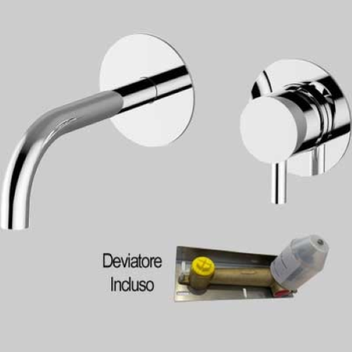 BATTERIA LAVABO INCASSO A PARETE JABIL 25 - C/SCARICO CLICK CLACK