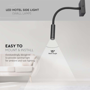 APPLIQUE DA PARETE LED 3W NERA 3000K – V-TAC VT-2903