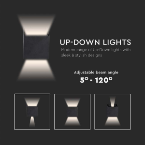 APPLIQUE / LAMPADA LED DA MURO DOPPIO LED COB 5W 140 LM/W 3000 K NERA – V-TAC VT-759-B-N