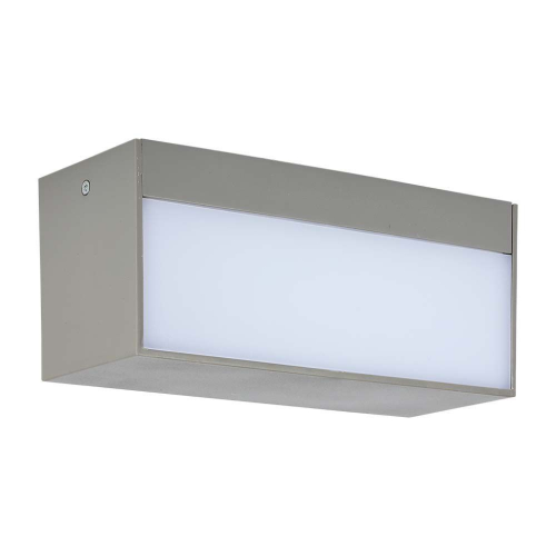LAMPADA LED DA MURO RETTANGOLARE 12W DOPPIO FASCIO LUMINOSO COLORE GRIGIO 3000K IP65 – V-TAC VT-8057