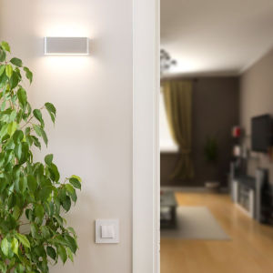 LAMPADA LED DA MURO RETTANGOLARE 12W DOPPIO FASCIO LUMINOSO COLORE GRIGIO 3000K IP65 – V-TAC VT-8057