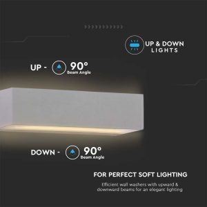 LAMPADA LED DA MURO RETTANGOLARE 12W DOPPIO FASCIO LUMINOSO COLORE GRIGIO 3000K IP65 – V-TAC VT-8057