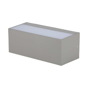 LAMPADA LED DA MURO RETTANGOLARE 12W DOPPIO FASCIO LUMINOSO COLORE GRIGIO 3000K IP65 – V-TAC VT-8057