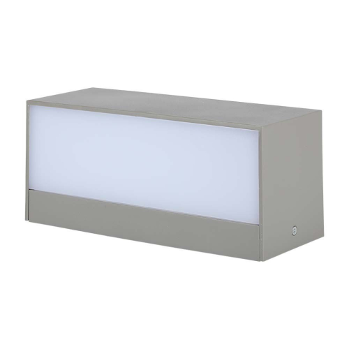 LAMPADA LED DA MURO RETTANGOLARE 12W DOPPIO FASCIO LUMINOSO COLORE GRIGIO 3000K IP65 – V-TAC VT-8057