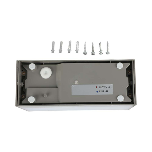 LAMPADA LED DA MURO RETTANGOLARE 12W DOPPIO FASCIO LUMINOSO COLORE GRIGIO 3000K IP65 – V-TAC VT-8057