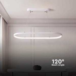 LAMPADARIO LED A SOSPENSIONE 24W IN METALLO COLORE BIANCO 3000K – V-TAC VT-7825