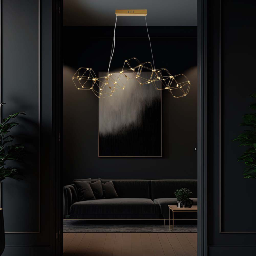 LAMPADARIO LED A SOSPENSIONE 28W IN METALLO DAL DESIGN MODERNO COLORE ORO 3000K – V-TAC VT-7918