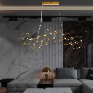 LAMPADARIO LED A SOSPENSIONE 28W IN METALLO DAL DESIGN MODERNO COLORE ORO 3000K – V-TAC VT-7918
