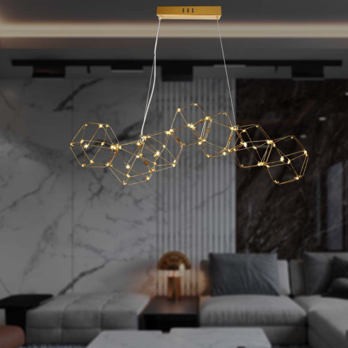 LAMPADARIO LED A SOSPENSIONE 28W IN METALLO DAL DESIGN MODERNO COLORE ORO 3000K – V-TAC VT-7918