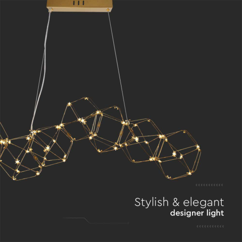 LAMPADARIO LED A SOSPENSIONE 28W IN METALLO DAL DESIGN MODERNO COLORE ORO 3000K – V-TAC VT-7918