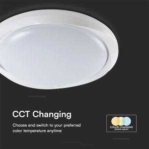 PLAFONIERA LED 60W ROTONDA CON TELECOMANDO CCT 3IN1 DIMMERABILE 3000–6500K COLORE BIANCO Ø 492 mm – V-TAC VT-8559