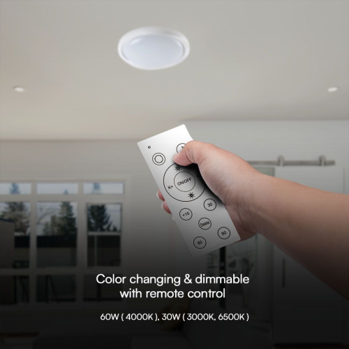 PLAFONIERA LED 60W ROTONDA CON TELECOMANDO CCT 3IN1 DIMMERABILE 3000–6500K COLORE BIANCO Ø 492 mm – V-TAC VT-8559