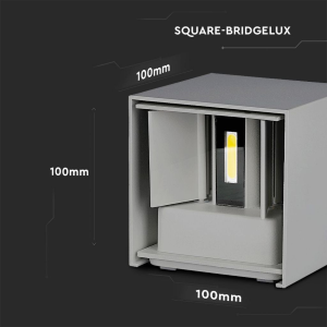 LAMPADA LED DA MURO DOPPIO LED COB 5W 140LM/W GRIGIA REGOLABILE 3000K IP65 – V-TAC VT-759-G