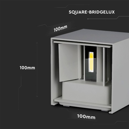 LAMPADA LED DA MURO DOPPIO LED COB 5W 140LM/W GRIGIA REGOLABILE 3000K IP65 – V-TAC VT-759-G