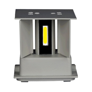 LAMPADA LED DA MURO DOPPIO LED COB 5W 140LM/W GRIGIA REGOLABILE 3000K IP65 – V-TAC VT-759-G