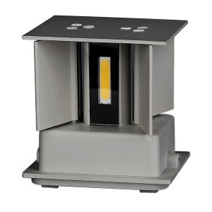 LAMPADA LED DA MURO DOPPIO LED COB 5W 140LM/W GRIGIA REGOLABILE 3000K IP65 – V-TAC VT-759-G