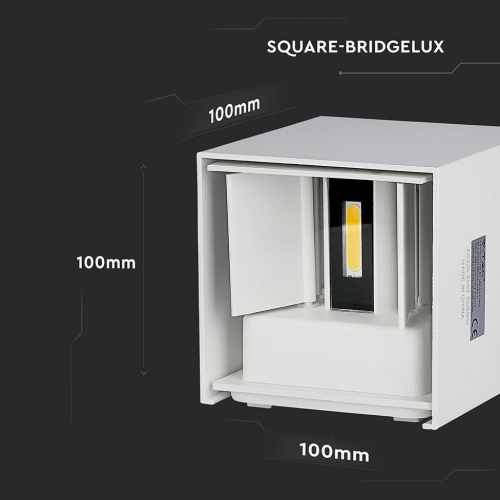 LAMPADA LED DA MURO DOPPIO LED COB 5W 140LM/W BIANCA REGOLABILE 3000K IP65 – V-TAC VT-759-W